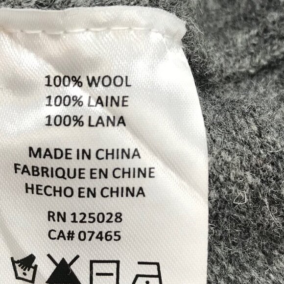 Psycho Bunny Shawl Neck Gray 100% Wool Cardigan Size M - Picture 8 of 8